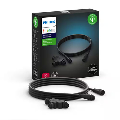 8 Ft. Outdoor Low Voltage Black Cable Extension and T-Part (1-Pack)