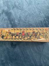 Antique Dragon Domino Set w/ Wooden Box, Circus Label  L. Reuter Provenance