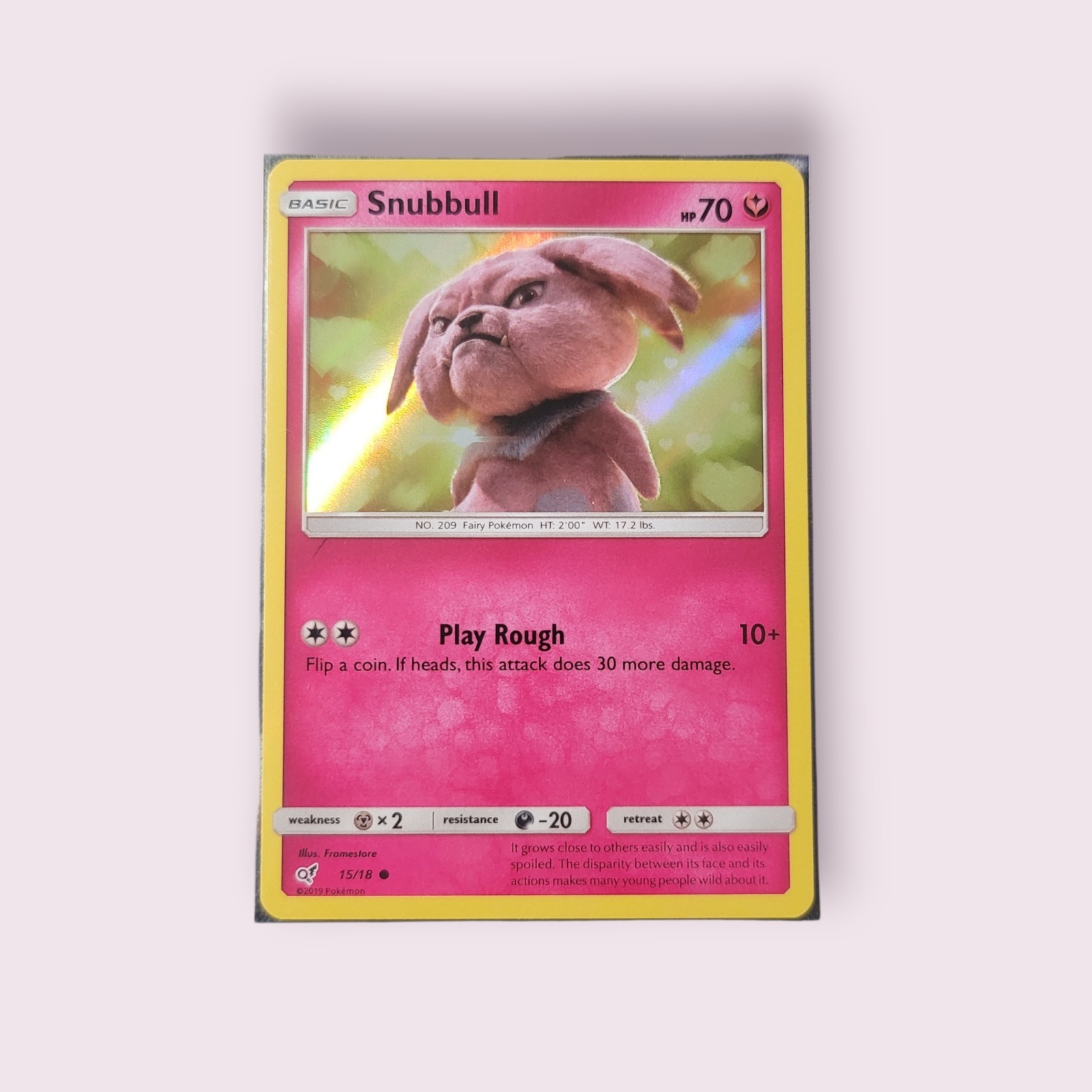Snubbull - 15/18 Detective Pikachu Movie - Holo - Common - NM - Pokémon