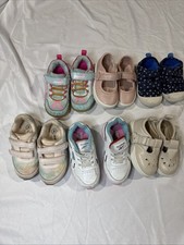 6 Pair Lot Girls Toddler Shoes Sz 6, 7 And 8 Multi Colors