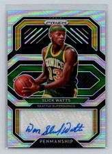 2020-21 Panini Prizm #PE-SLW Slick Watts Penmanship Prizms Silver