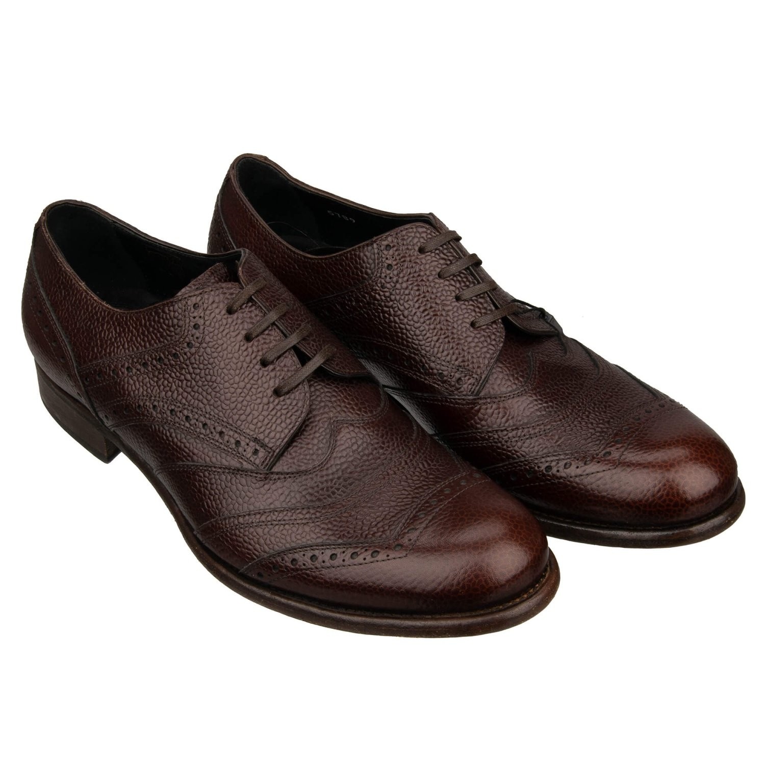 Dolce & Gabbana Scarpe Derby Fatte In Pelle Taormina Marrone