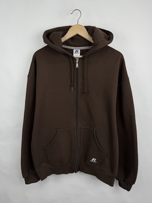 ラッセルノ RUSSELUNO 90s HOODY JACKET 🇺🇸 Vintage 90s Russell Athletic Brown Hoodie Rare Retro Size L