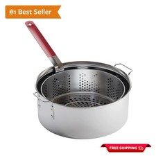 Effortless Cooking with 10QT Aluminum Fry Pot and Easy-Handling Strainer Basket