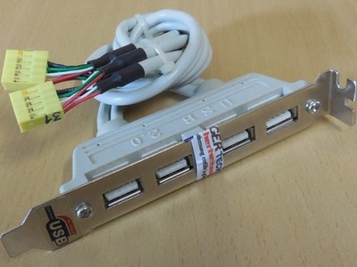 4 Port USB 2.0 Anschluss Slotblende Slot Blende Slotblech USB bracket* pz1166