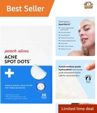 Pimple Treatment Dots - Medical-Grade Hydrocolloid Patches, 30 Count, Unscented