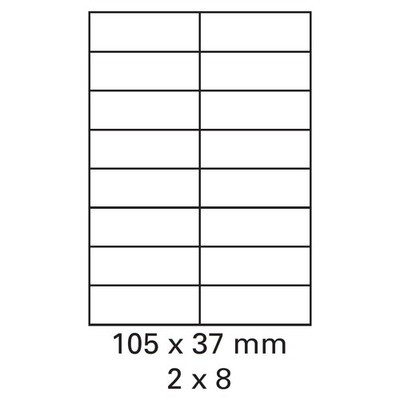 1.600 Blaue Universaletiketten 105 X 37 Mm – 100 DIN A4 Bögen (2x8) – Für Laser, Inkjet & Kopierer – Selbstklebend Mit Sicherheitsrand