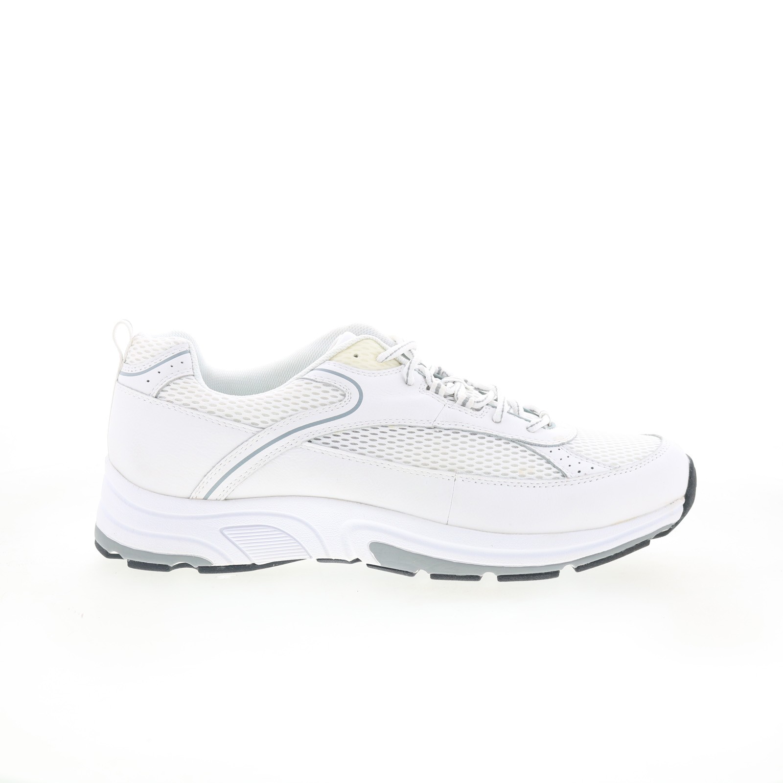 Drew Aaron 40893-02 Mens White Narrow Leather Lifestyle Sneakers Shoes 9.5