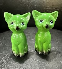 Green Siamese Cat Salt And Pepper Shakers