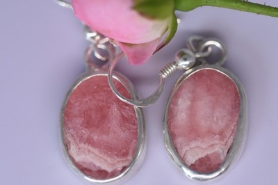 RHODOCHORIST OHRANHÄNGER Mit Sterling Silber-G 185 