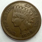 1908 Indian Head Cent Exact Coin Imaged #IND1972