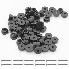 Suiwotin 60pcs Round Rubber Feet 7/16" 11mm W x 1/4" 6mm H, Black