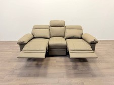 Paolo Grey Leather Mix 3 Seater Manual Recliner Sofa