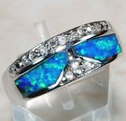 Australian Opal Inlay 925 Solid Sterling Silver Ring Sz 6 DT6 — photo 1