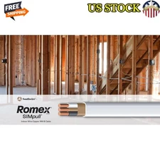 Romex 14/2 W/G NMB Cable 100ft Coil Easy Install 600V Indoor/Branch Circuit New