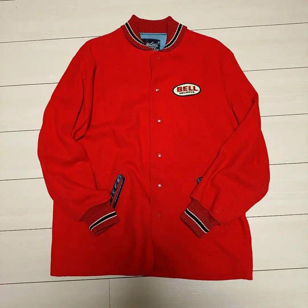 Vintage 1970s Bell Helmets Stadium Jacket Jacke Outer Mens Size 44 Red Color