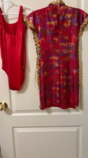 Cicci 2 PC Red Sequin Unitard Costume Dance Red/ Adult/small 2