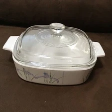 Corning Ware Shadow Iris A-1-B 1 Liter Casserole Dish & Pyrex Lid