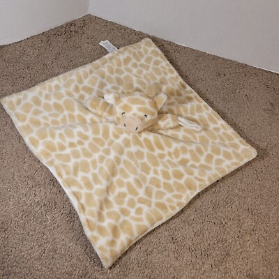 #ad Carters Brown White Baby Giraffe Plush Stuffed Animal Lovey Security Blanket $8.00