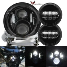 Eagle Lights Black 7" G2 LED Headlight w/ Passing Lights + Adapter Ring Kit