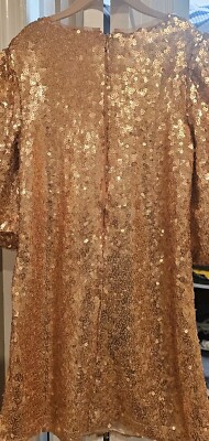 gap gold sequin dress Kids Puff Sleeve Sequin Dress
