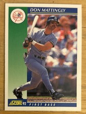 1992 Score Don Mattingly Baseball Card #23 Yankees 1B Mid-Grade VG O/C