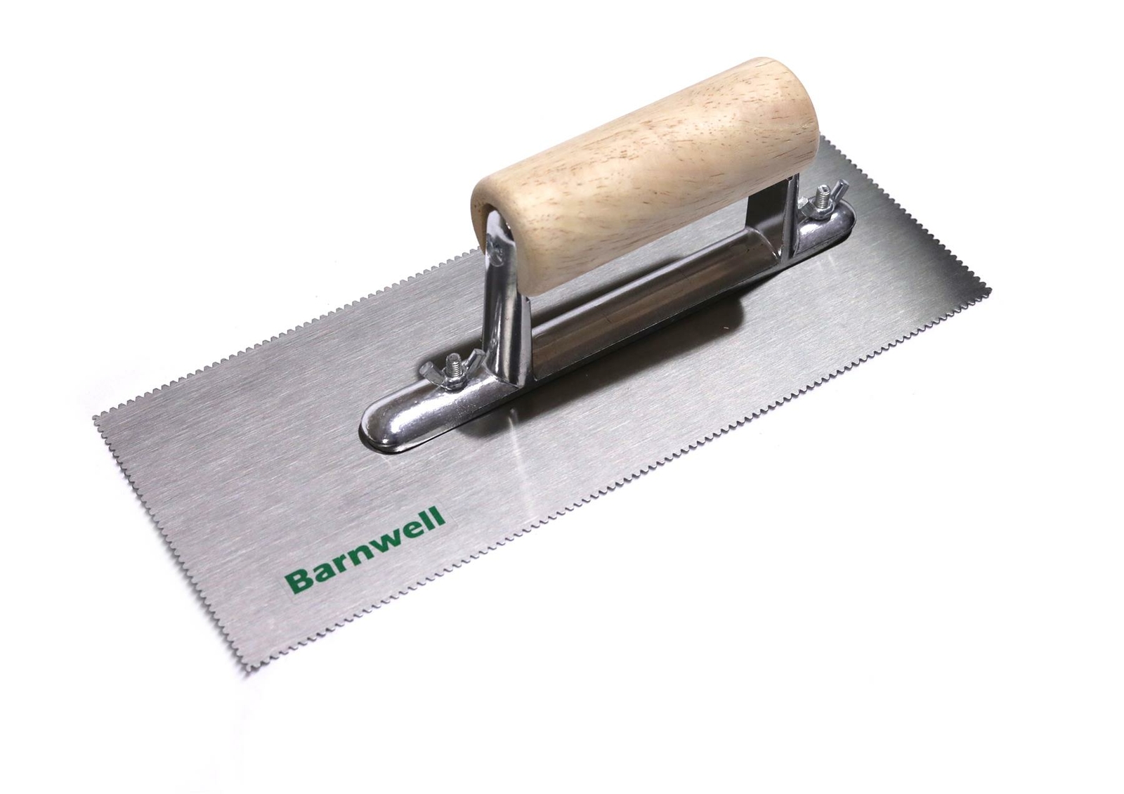 Barnwell Adhesive Trowel - 2.0mm V Notched Blade with Wooden Handle Spreader