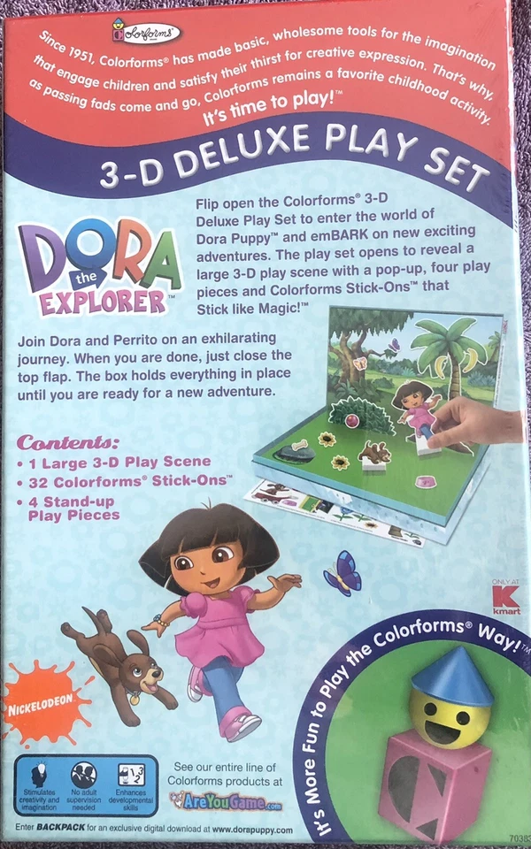 Juego Colorforms 3-D Deluxe Dora la Exploradora DORA ❤ CACHORRO 2009 Foto 2 de 2