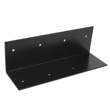 4 Pcs 9 x 3 inch Black Steel L Right Angle Bracket Heavy Duty Metal Raised Ve...
