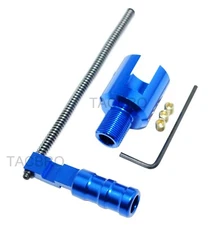 Blue Ruger 1022 Extended Grooved Charging Handle & Ruger 1022 1/2x28 Adapter