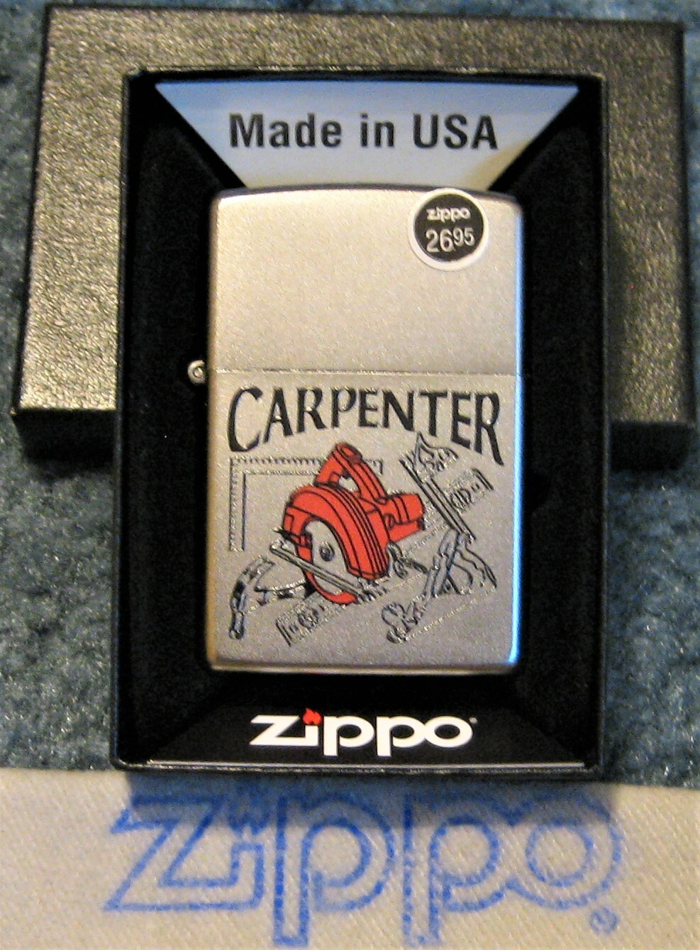 ZIPPO WORK SERIES Lighter CARPENTER Square HAMMER Level SAW Planer