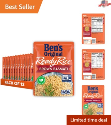 Delicious Brown Basmati Rice: 12 Pouches for Effortless Dining Experiences