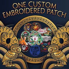 ONE Custom Patch - 3" up to 11" - Up to 10 Colors - Embroidered Applique Patch -