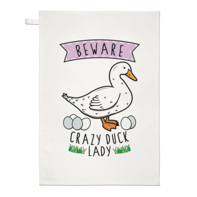 Vorsicht Crazy Duck Lady Geschirrtuch Geschirrtuch - Lustiges Tier Haustier