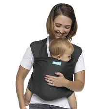 Moby Wrap Evolution Adjustable (one size) Baby Carrier Wrap (8-33lbs) Charcoal