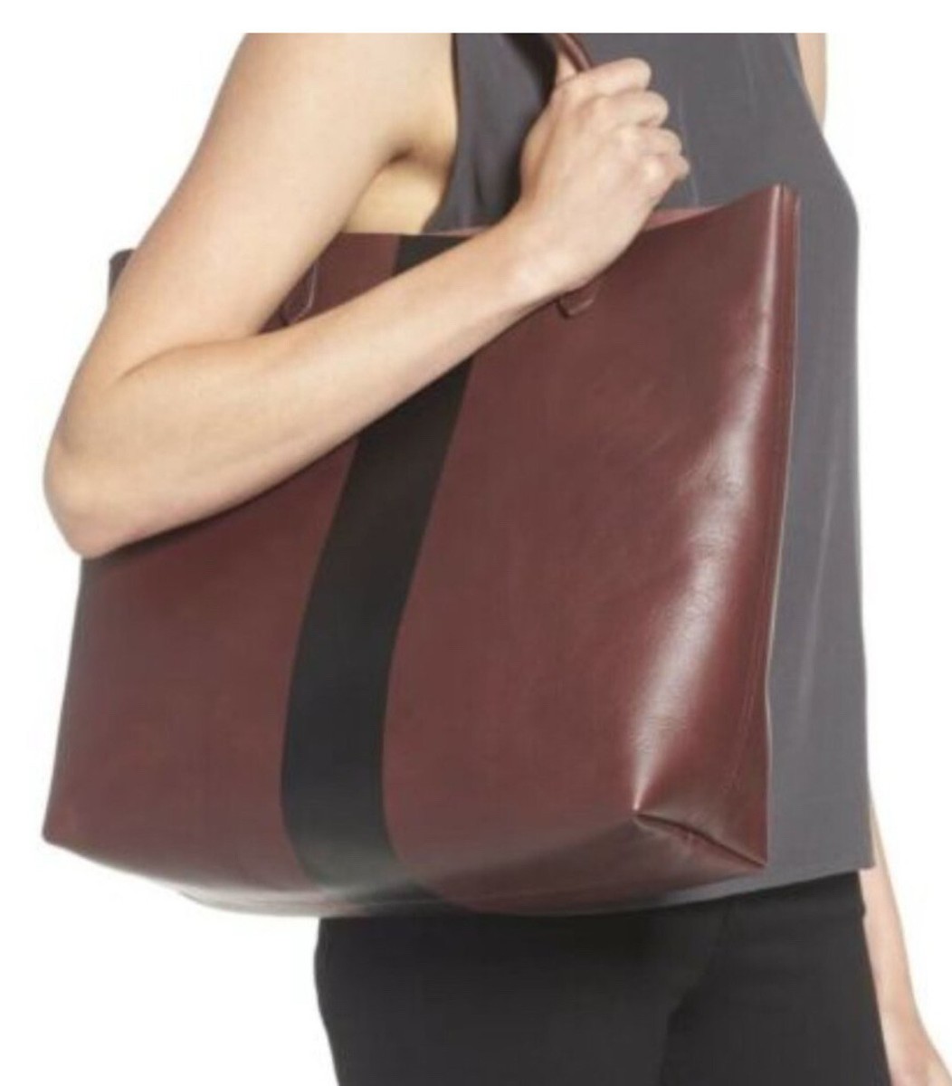 Paint Stripe Madewell Suede Stripe Transport Leather Tote Madewell