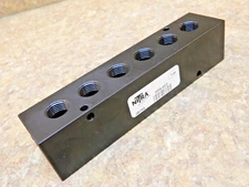 NITRA  MRA-6ED   6 Port Manifold  6 / 3/8" NPT Ports,  2 / 1/2" NPT On Ends