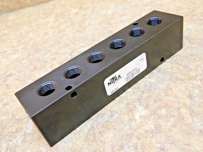 NITRA MRA-6ED 6 Port Manifold 6 / 3/8" NPT Ports, 2 / 1/2" NPT On Ends