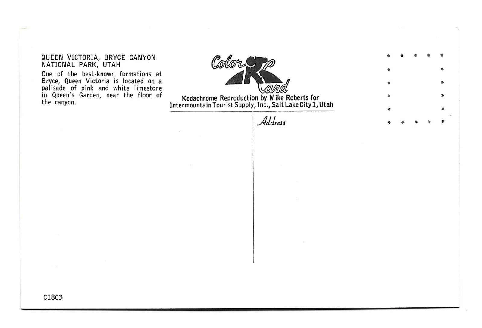 Queen Victoria Bryce Canyon National Park in Utah Old Postcard eBay