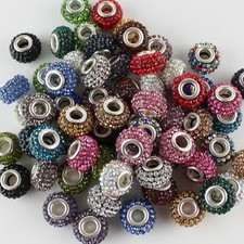 10pcs Czech Crystal Big Hole Spacer Beads fit European Charm Bracelet Necklace