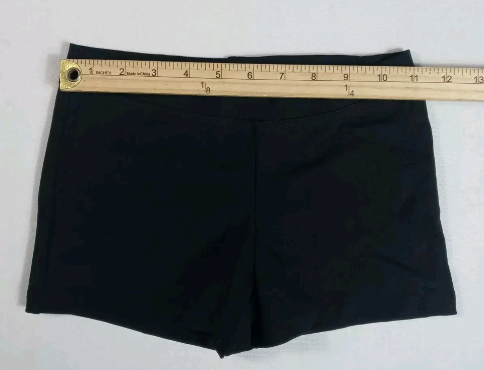 Pantalones Cortos Corte Capezio Tiro Bajo Unisex Niños Talla Grande Negros Foto 3 de 4