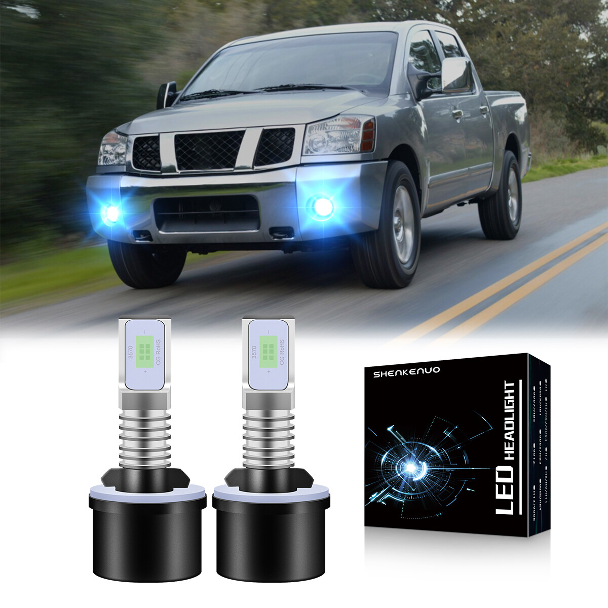 For Nissan Titan 2004 -2014 2015 2x 880 LED Fog Lights Beam Bulbs