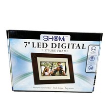 SHOMi 7" LED Digital Picture Frame Plug Play No PC Required, Brand New