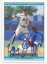Gregg Jeffries New York Mets 1992 Donruss #372 Signed Card