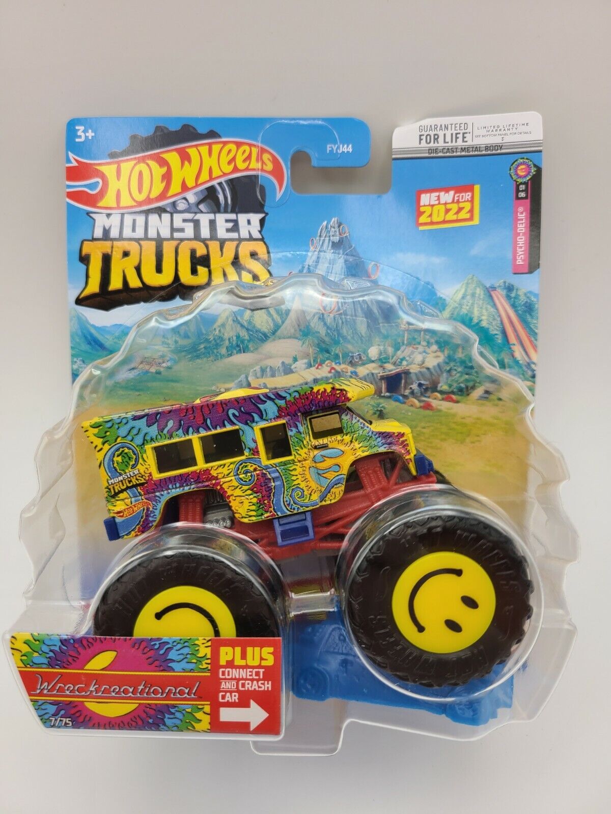 2022 Hot Wheels Monster Trucks 7/75 WRECKREATIONAL & Crushable Car FREE SHIPPING