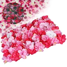 6pcs Artificial Wedding Silk Flower Wall Decor Background Rose Hydrangea Panels