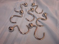 Set of 7 MAYTEX BALL DECORATIVE HOOKS SHOWER CHROME CURTAIN HEAVY DUTY