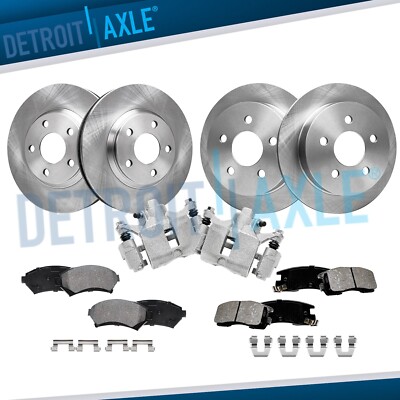 Front Rear Disc Rotors Brake Pads Rear Calipers for Impala Monte Carlo Intrigue