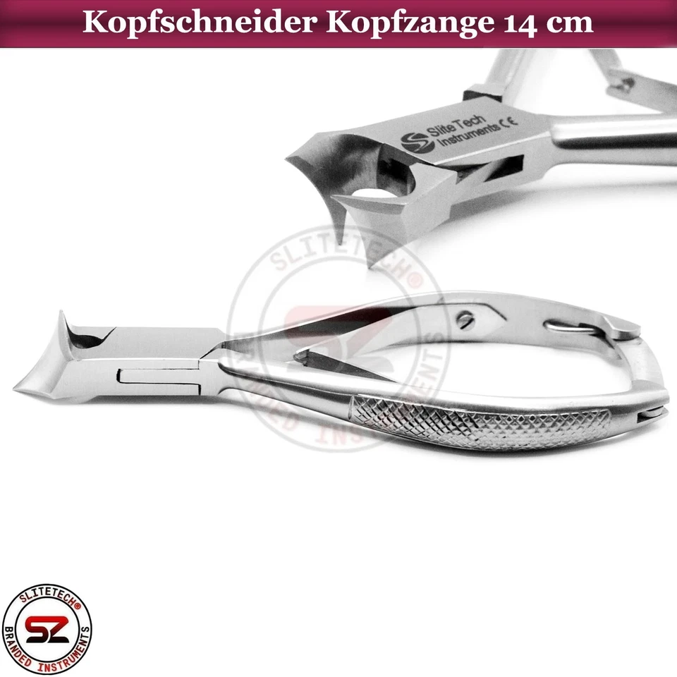 SLITETECH® Kopfschneider Kopfzange Nagelzange 14cm Fußpflege Nagelschere Fußnagel Diabetike