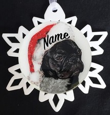 Santa French Bulldog Frenchie Dog Breed Personalized Christmas Ornament